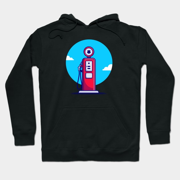 Gas Station Cartoon Illustration Hoodie by Catalyst Labs